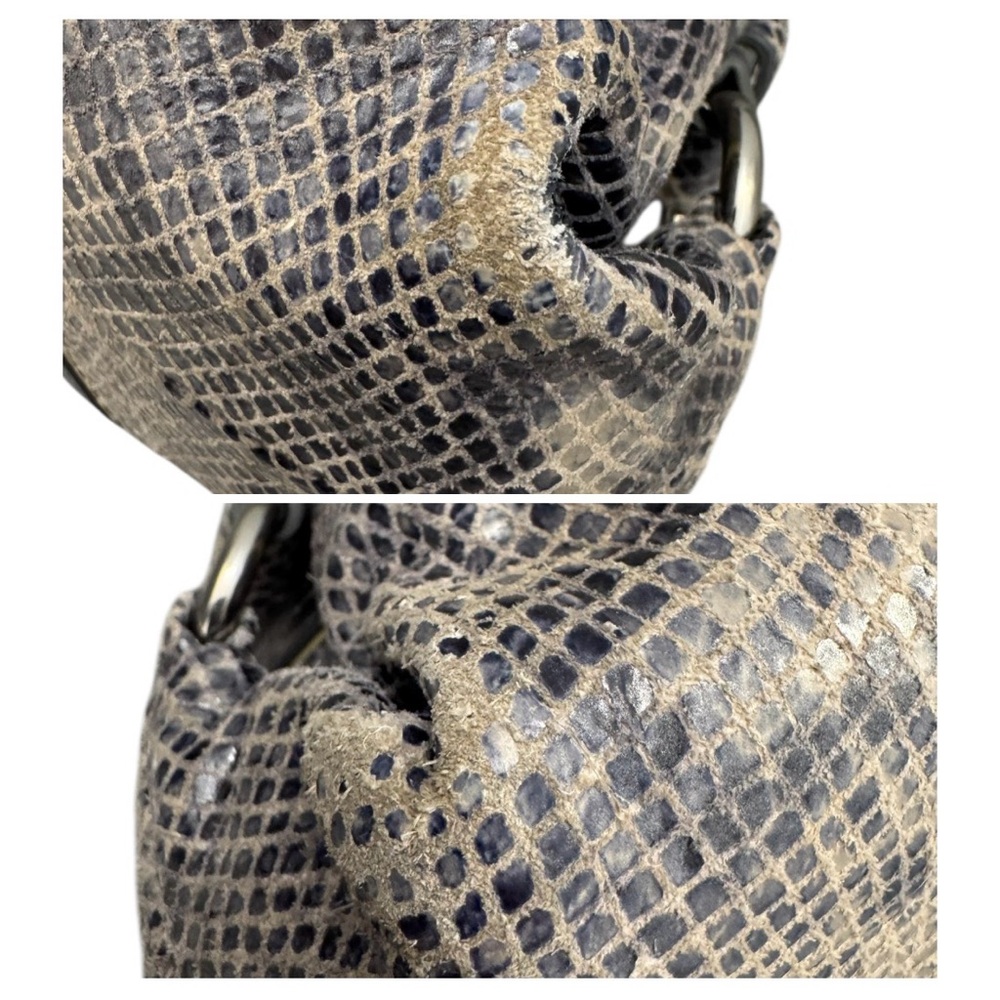 Coach Gray Ashley Signature Spectator Opt Art Snake Skin Trim Shoulder Handbag - Picture 4 of 10